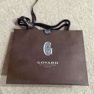 Vintage Authentic Goyard Brown Small Paper Shopping Gift Bag   8.5x6.5x3